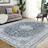 Washable Runner Rug for Kitchen Hallways, Non Slip Laundry Runners for Bathroom,Low Pile Rubber Backed Floral Rugs - 2 of 4