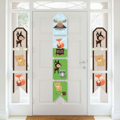 Big Dot of Happiness Woodland Creatures - Hanging Vertical Paper Door Banners - Baby Shower or Birthday Party Wall Decoration Kit - Indoor Door Decor