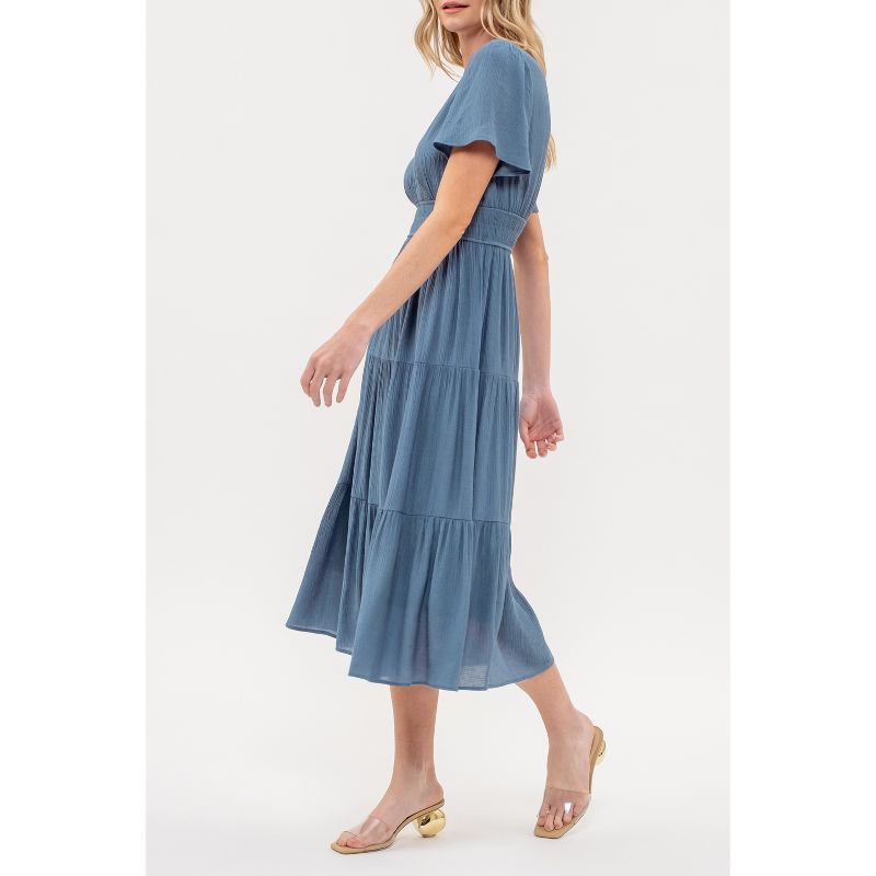 August Sky Women's Tiered Midi Dress, 4 of 6