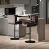 HOMCOM Bar Height Bar Stools Set of 2 with Adjustable Seat, Thick Padded Cushion and Metal Footrest for Home Bar - 3 of 4