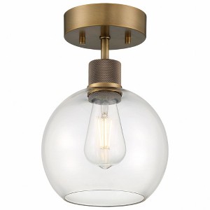 Access Lighting Port Nine 1 - Light Flush Mount in  Antique Brushed Brass - 1 of 4