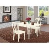 HomeStock 3-Pc Linen White Finish Solid Wood Top with Dropleaf Dining Table Set - 2 of 4