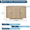 47" Sideboard Buffet Cabinet with Storage, Fluted Coffee Bar Cabinet with 4 Drawers and 2 Arched Sliding Doors, Modern Wood Storage Buffet Table - 2 of 4