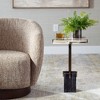 Uttermost Rowman Accent Table Featuring a Gold Finished Stainless Steel Base-Unique Petrified Wood Top and Base - 2 of 4