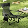 Tangkula 2PCS Camping Lounge Chair w/Detachable Footrest 4-position Backrest Carrying Bag - 3 of 4