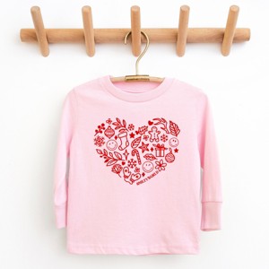 SmileyWorld Christmas Outline Heart - Youth Long Sleeve Graphic T-Shirt - 1 of 4