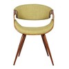 FurniFact,Mid-Century Dining Chair in Walnut Finish with Green Fabric Upholstery - 2 of 4