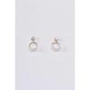 Slickblue Women's Drop Earrings, Gold Faux Diamond Circle Design with Pearls, Vintage-Inspired, 0.7", Alloy - 2 of 2