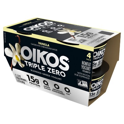 Oikos Triple Zero Vanilla Greek Yogurt - 4ct/5.3oz Cups_11