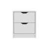 TIRAMISUBEST 2 Drawers Nightstand - White Mobile File Cabinet - 3 of 4