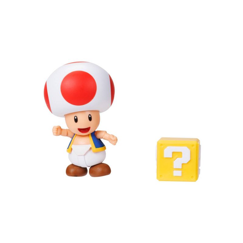 Nintendo Super Mario 4&#34; Toad with Question Block Action Figure, 3 of 5