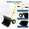Snow Shovel with Wheels,29.1" W x 14.2" H Heavy Duty Snow Pusher for Driveway with Snow Removal Adjustable Angle & Height Handle for Driveway - 3 of 4