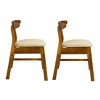 WestinTrends Mid Century Modern Solid Wood Upholstered Dining Side Chair (Set of 2) - 2 of 4