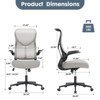 XIYUYEU Mesh Ergonomic Executive High-Back Office Chairs with Adjustable Armrest and Wheels for Work Study - 3 of 4