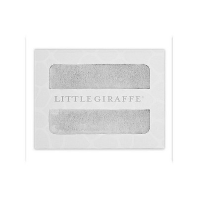 Little Giraffe Powder Plush Baby Blanket - Silver