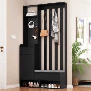 Lycvki Hall Coat Rack Storage with Storage Bench and Shoe Cabinet - 1 of 4