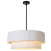 LamQee 3-Light Modern Drum Chandelier 2-Tier Semi-Flush Mount Pendant Light Fixtures with Fabric Lampshades - 2 of 4