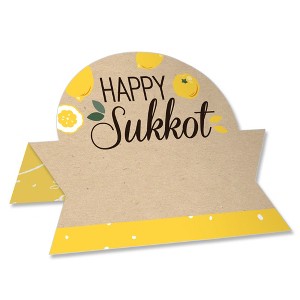 Big Dot of Happiness Sukkot - Sukkah Holiday Tent Buffet Card - Table Setting Name Place Cards - Set of 24 - 1 of 4