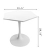 FONTOI 31.50" Hexagonal End Table with Metal Pedestal, Side Table for Living Room Bedroom Small Space, White, 31.5"*29.13"*31.5" - 3 of 4