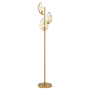 59.25" Theo Leaf Shade Floor Lamp - River of Goods: Adjustable Metal, UL Listed, 3 Bulbs - 1 of 4