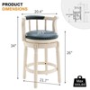 NicBex Swivel Bar Stools,Modern Leather Wooden Counter Height Barstools Chair,Stools for Kitchen,Counter,Living Room,Cafe - 3 of 4