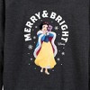 Women's - Disney - Merry And Bright Snow White Lightweight French Terry Wide Neck Long Sleeve Shirt - 2 of 4