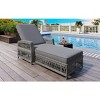Outdoor Garden Long Reclining Chaise,Patio Adjustable PE Rattan Wicker Poolside Lounge,Armrest Chaise Lounge with Cushion-Coolbibila - 2 of 4