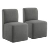 Spruce&Spring Upholstered Dining Chairs with Casters Set of 2 - 3 of 4