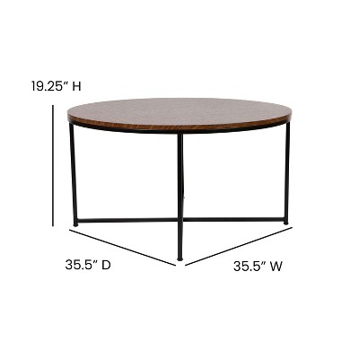 Walnut Crisscross 3-Piece Coffee & End Table Set with Matte Black Legs