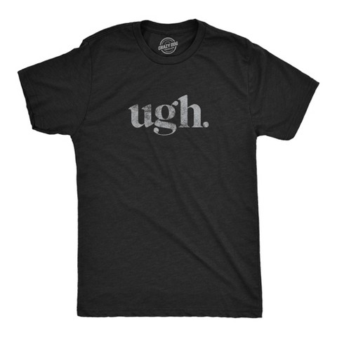 Мужские футболки Crazy Dog T-Shirts, Inc. Mens Ugh. T Shirt Funny Sarcastic Eye Roll Graphic Novelty Vintage Tee - Crazy Dog Men's T Shirt for Introverts Black XL