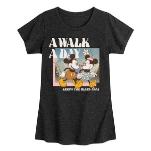 Girls' - Disney - A Walk A Day Fitted Short Sleeve Graphic T-Shirt - 1 of 4