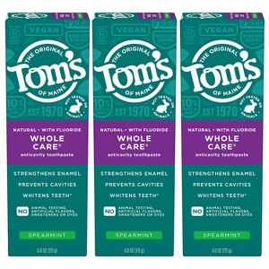 Tom's of Maine Whole Care Anti-cavity Toothpaste - Spearmint - 4oz/3pk - 1 of 4