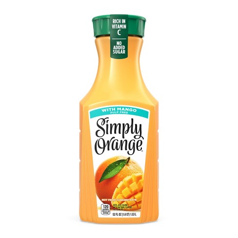 Simply Orange Pulp Free With Mango Juice - 52 Fl Oz : Target