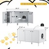 Litter Box Enclosure, Cat Litter Box Furniture with Hidden Plug, 3 Doors,Indoor Cat Washroom Storage Bench Side Table Cat House, Enclused Litter Box - 3 of 4