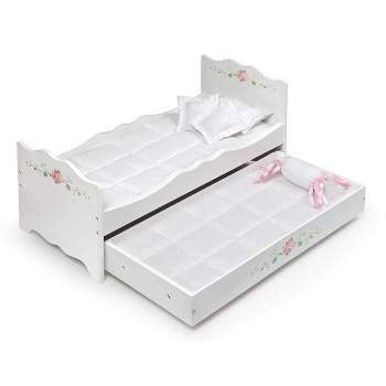 Badger Basket White Rose Doll Bed with Trundle