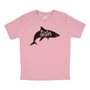 Youth Sister Shark T Shirt Funny Beach Summer Vacation Family Tee For Kids - Crazy Dog Youth T Shirt - 1 of 4