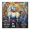Sunsout Stained Glass Zoo White Horse 500 pc Jigsaw Puzzle 73303 - 3 of 4