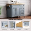 Sapphtopaz Kitchen Island on Wheels with Spice Rack, Rolling Cart with Towel Rack, 5 Drawers Kitchen Storage Cabinet for Kitchen, Dining Room - 3 of 4