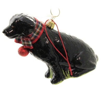 Holiday Ornaments 3.75" Festive Black Lab. Puppy Dog Best Friend - Tree