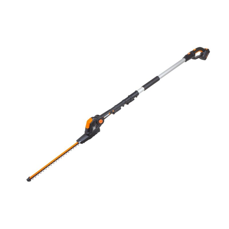 Worx WG252 20" - 20V Pole Hedge Trimmer with 13' Reach, 10-Position Head, Rotating Handle, 1 of 12