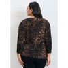 Avenue Women's Plus Size Naomi Print V Neck Gathered Sleeve Top - image 3 of 4