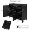 47.5"W Outdoor Wicker Storage Cabinet, Patio Bar Table with Tempered Glass Desktop, Buffet Cabinet Sideboard for Poolside, Patio, Backyard - 3 of 4
