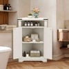 Corner Bathroom Cabinet, Farmhouse Small Corner Cabinet with Barn Door & Adjustable Shelf, Storage Cabinets for Bathroom, Kitchen, Living Room - 2 of 4
