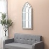 LuxenHome Rustic White and Brown Wood Cathedral Wall Mirror - 4 of 4