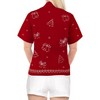 LA LEELA Womens Summer's Casual Hawaiian Short Sleeve Blouse Shirt Solid Button Up Dress Tops Tee Shirts Blouses for Women M Plus-Size Ruby, Bell - 2 of 4