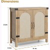 Rattan-Accent Buffet Cabinet with Storage, Adjustable Shelves Sideboard, Synthetic Rattan Doors Storage Cabinet for Living Room, Dining Room - 2 of 4