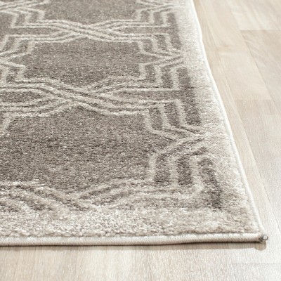 Hand-Knotted Geometric Grey 9' x 12' Easy-Care Area Rug