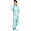 Footed Pajamas - Winter Llamas Adult One-Piece Pajama Jumpsuits - 3 of 4