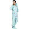 Footed Pajamas - Winter Llamas Adult One-Piece Pajama Jumpsuits - image 3 of 4