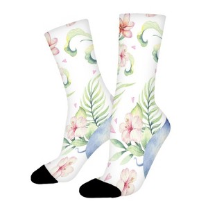 Watercolor Hippopotamus.Web Women Printed Crew Socks Funny Funky Socks Soft Polyester Novelty Gifts for Artists Men - 1 of 1